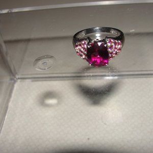 1.99CTW Rectangular Cushion & Russian Bixbite Ring